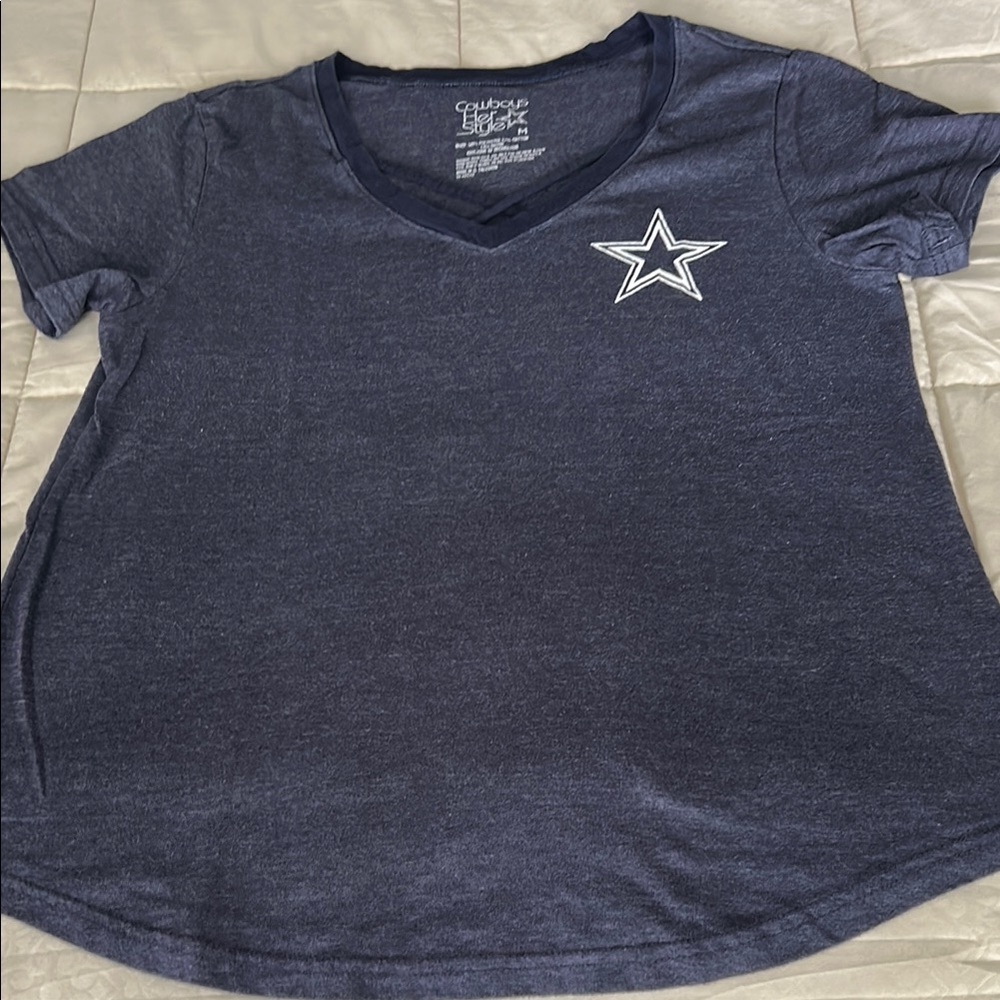 Dallas Cowboys Navy Blue V-Neck T-Shirt